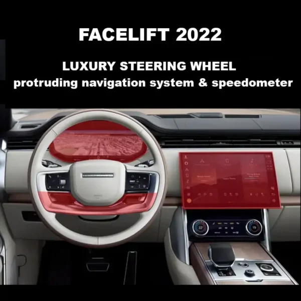 Range Rover Facelift Luxury Steering Wheel with large dash screen