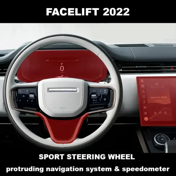 Range Rover Facelift Sports Steering Wheel with large dash screen