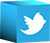 Twitter 3d Logo qube for link to social media platform