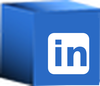 LinkedIn 3d Logo qube for link to social media platform